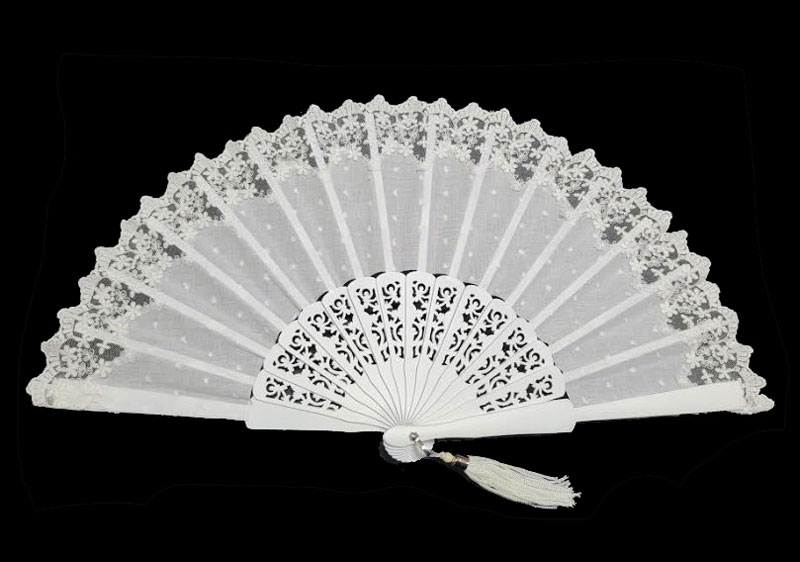 White Lace Wedding Fan ref.14137